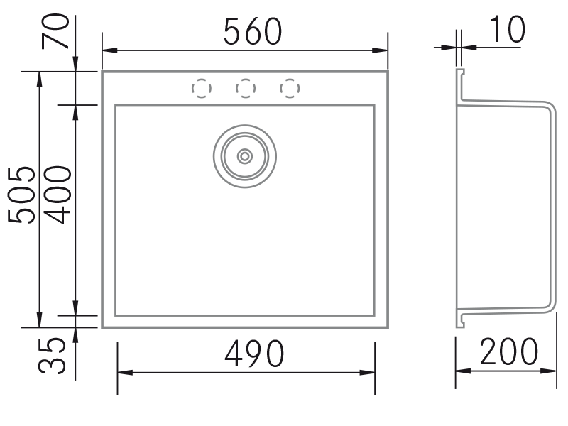 Lava-loiças - Quadra SE 560 - Plano técnico