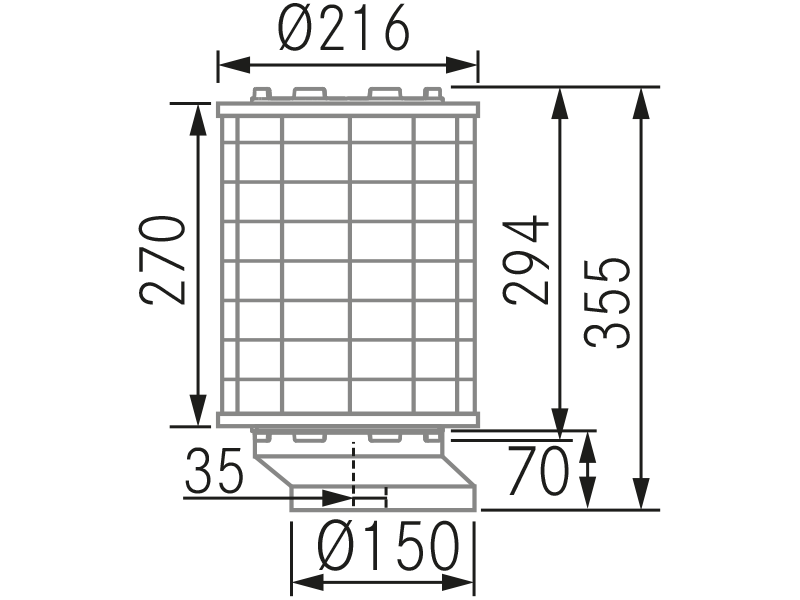 Exaustores - Filtros de Plasma Frecan - Plano técnico