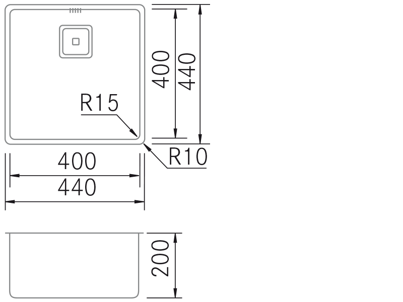 Lava-loiças - BMR-OE 4040 - Plano técnico