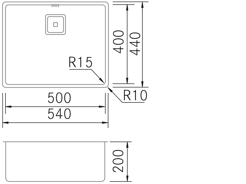 Lava-loiças - BMR-OE 5040 - Plano técnico