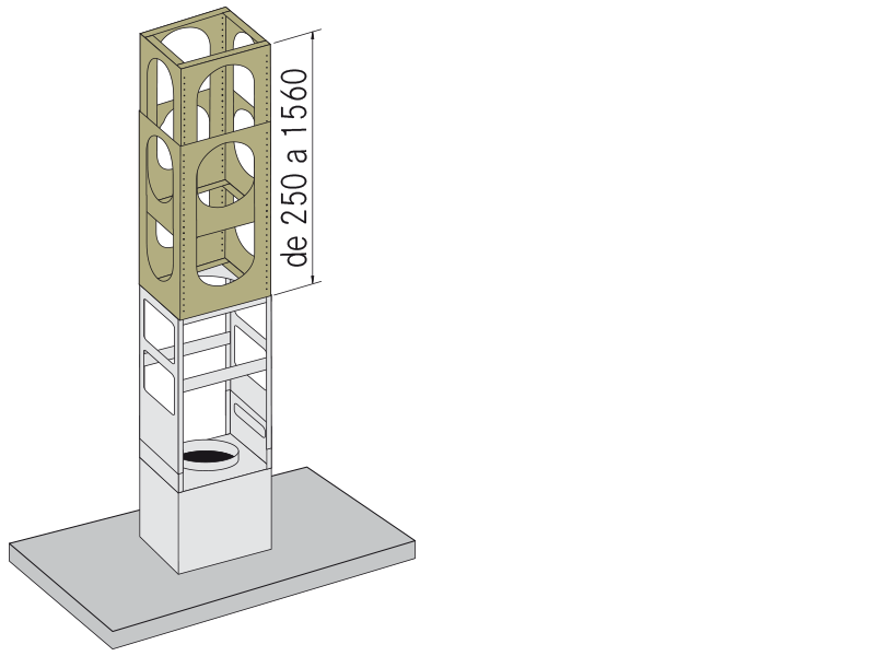 Exaustores - Alargos de estructura metálica - Plano técnico