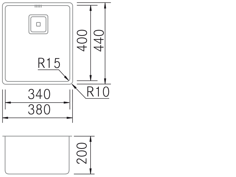 Lava-loiças - BMR-OE 3440 - Plano técnico