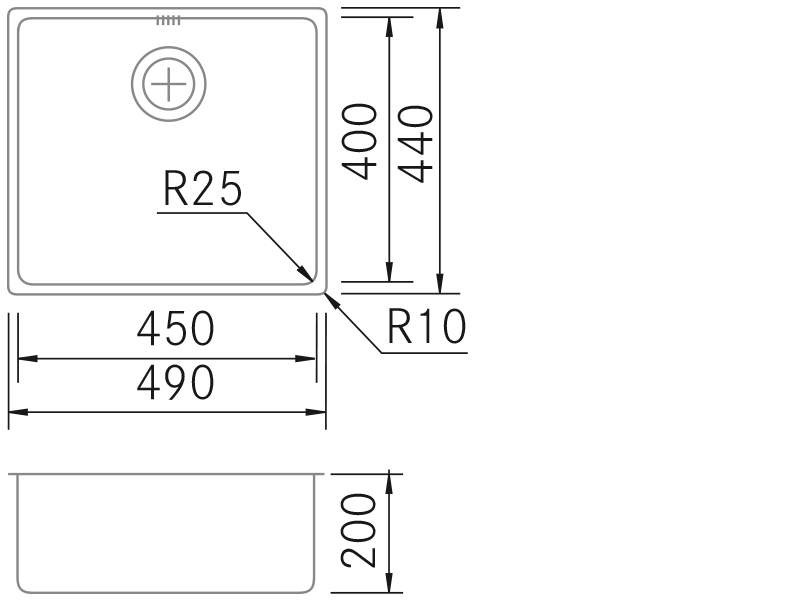 Lava-loiças - ZN-TOP - 4540 - Plano técnico