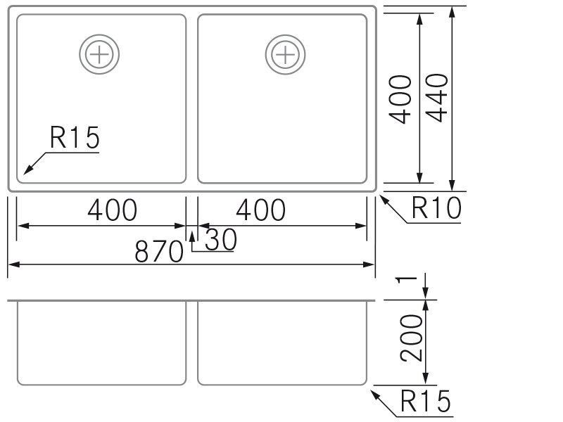 Lava-loiças - BMR D40-40 - Plano técnico